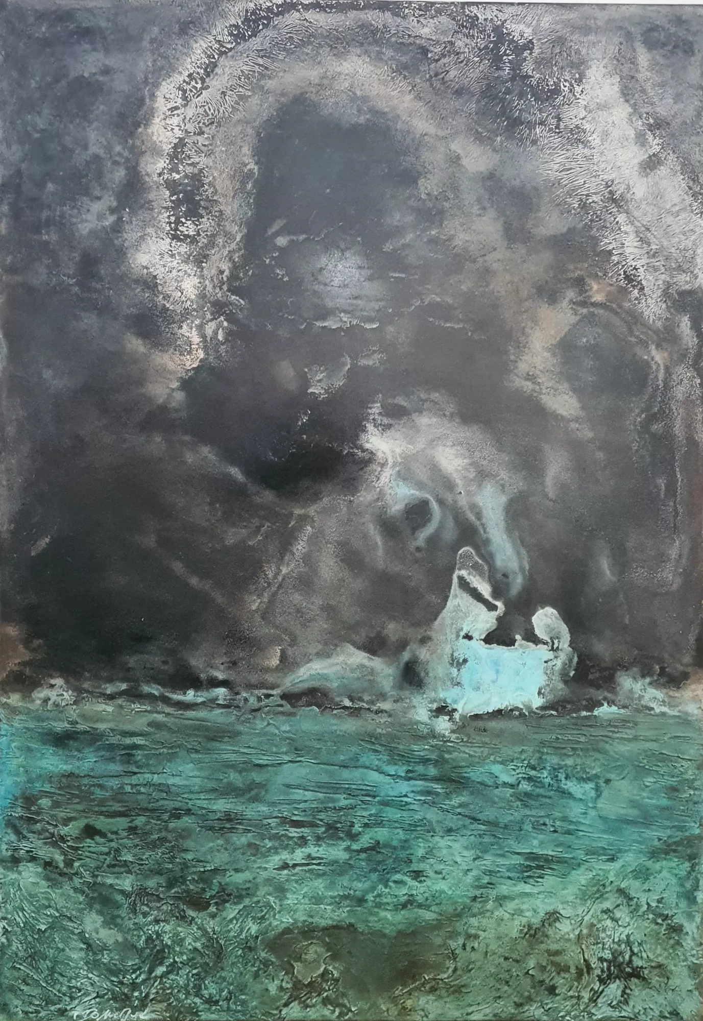 Frédérique Domergue - Ombre Bleutée sur lEau - 70x100 cm